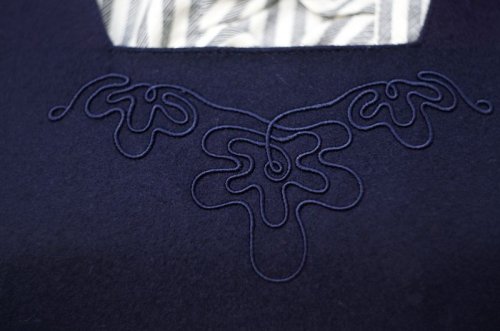 他の写真1: "ピエールカルダン" 無地 ネイビー ウール ジャンパースカート ポケット 刺繍[18013]