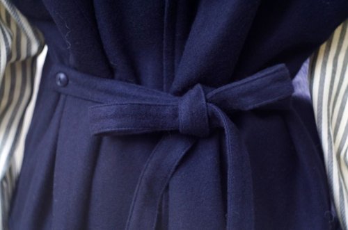 他の写真2: "ピエールカルダン" 無地 ネイビー ウール ジャンパースカート ポケット 刺繍[18013]