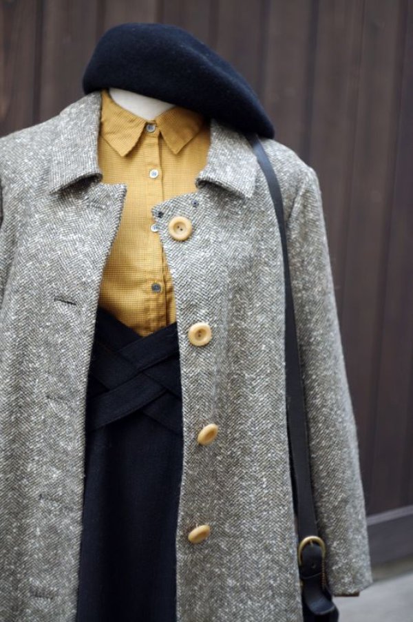 画像3: 無地 グレー系 コート  ウール レギュラーカラー[18021]