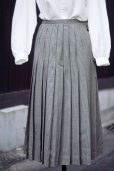 画像1: KANEKO ISAO チェック柄 黒×白 スカート ウール プリーツ w/65cm[18026] (1)