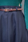 画像6: 無地 黒 ウール スカート フレア w70cm [18041]