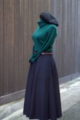 画像4: 無地 黒 ウール スカート フレア w70cm [18041]
