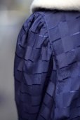 画像4: 無地 ネイビー 長袖 レトロワンピース プリーツスカート レギュラーカラー リボン[18008]