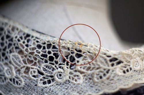 他の写真1: 花柄 植物柄 黒 長袖 レトロワンピース レースカラー [18165]