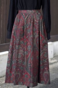 ”Ralph Lauren”ペイズリー柄 赤系 スカート w/67cm[18193]