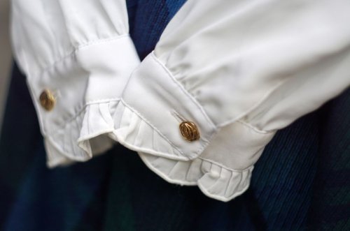 他の写真2: 無地 白 長袖 ブラウス フリルカラー リボン[18191]