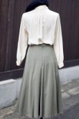 画像3: 無地 緑系 スカート フレア w61cm [18226]