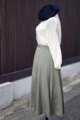 画像4: 無地 緑系 スカート フレア w61cm [18226]