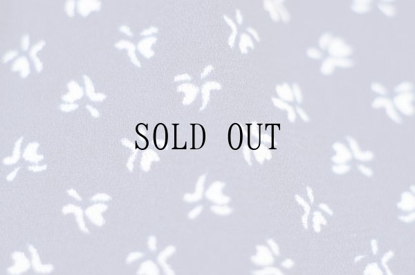 画像9: 花柄 ネイビー 長袖 レトロワンピース バンドカラー[18288]