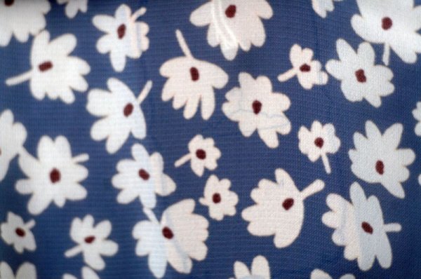 画像7: 花柄 白×青 ブラウス 長袖 イートンカラー リボン[18296]