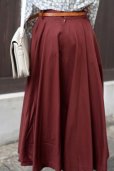 画像1: 無地 赤 フレア スカート w/62cm[18297] (1)