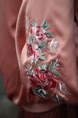 画像8: 無地 ピンク ブルゾン 刺繍 薔薇モチーフ[18302]