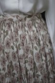 画像4: 花柄 グレー×グリーン ギャザー スカート w/61cm[18353]