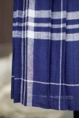 画像3: チェック柄 ネイビー×白 プリーツ スカート w/70cm[18373]