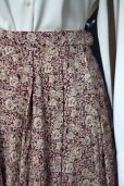 画像2: 花柄 赤系 フレア スカート w/58cm[18394] (2)