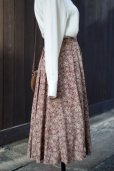 画像3: 花柄 赤系 フレア スカート w/58cm[18394]