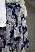 画像3: 絵柄 ネイビー系 フレア スカート w/65cm[18404]