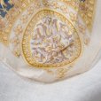 画像4: 装飾模様 ベージュ系×黄 シルク スカーフ 87cm四方 [18434]