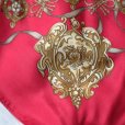 画像3: 8装飾模様 赤×白 シルク スカーフ 80cm四方 [18431]