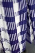 画像11: US チェック柄 ブルー×白 半袖 レトロワンピース レギュラーカラー 比翼 エポレット[18454]