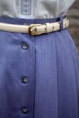 画像4: 無地 青 フレア スカート ボタン w/60cm[18464]