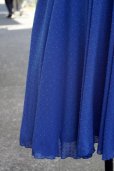 画像8: ドット柄 ブルー系 半袖 レトロワンピース ノーカラー ウエストゴム ラグランスリーブ[15200]