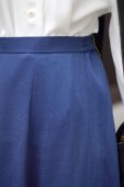 画像5: 無地 青 フレア スカート ボタン w/64cm[18474]