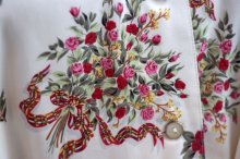 他の写真1: N様専用 花柄 白 ブラウス 長袖 ラウンドカラー 胸ポケット[18479]