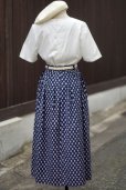 画像6: 花柄 ネイビー×白 スカート w/62cm[18484]