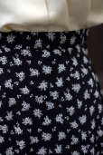 画像6: 花柄 黒×白 フレア スカート w/62cm[18505]