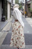 画像2: 花柄 白系 フレア スカート w/68cm[18506] (2)