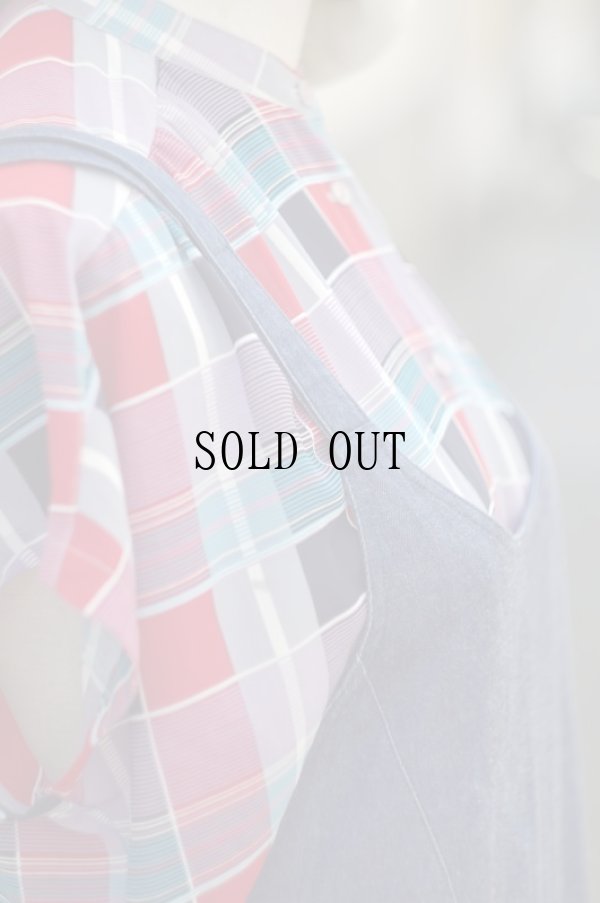 画像8: デニム ジャンパースカート リボン ポケット[18544]