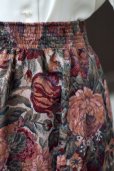 画像4: 花柄 赤×緑 フレア スカート ゴブラン調 w/64cm[18532]