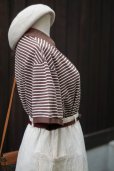 画像3: ”Polo by Ralph Lauren” ボーダー柄 茶×白 半袖 ポロシャツ[18534]