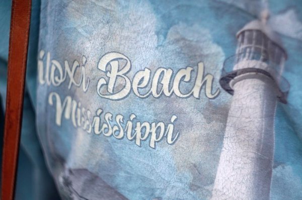 画像7: US ミントブルー 半袖 ビンテージ ビロクシビーチ プリント Tシャツ[18644]