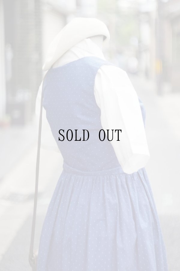 画像5: ”Sonnblick TrachtandCountry”ドット柄 青×白 ジャンパースカート[18688]