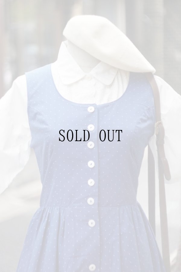 画像4: ”Sonnblick TrachtandCountry”ドット柄 青×白 ジャンパースカート[18688]