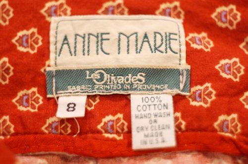 他の写真1: US製 花柄 赤 フレア スカート w/72cm[18807]