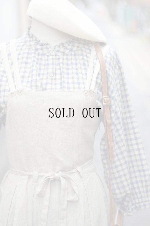 画像8: 無地 グレー ジャンパースカート リボン[18890]