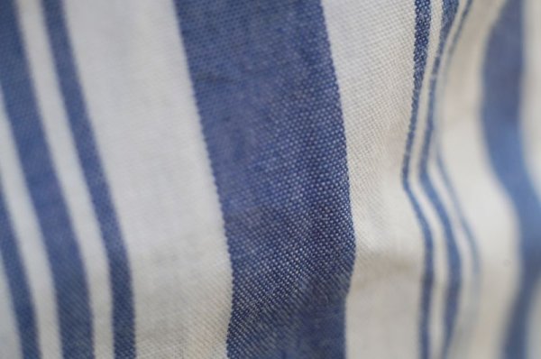 画像9: ストライブ柄 白×青 ジャンパースカート ポケット リボン[18901]