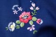 画像10: 無地 ネイビー チャイナブラウス 半袖  チャイナボタン マオカラー 刺繍 花モチーフ[18911]