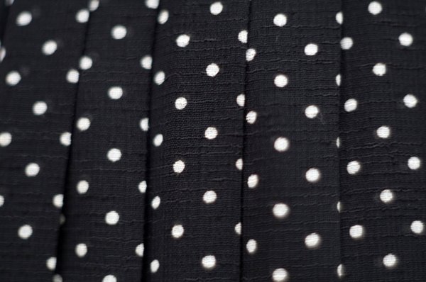 画像7: ドット柄 ネイビー×白 スカート フレア プリーツ w/62cm [19003]