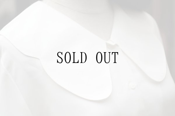 画像5: 無地 白 長袖 ブラウス ビッグカラー [19005]