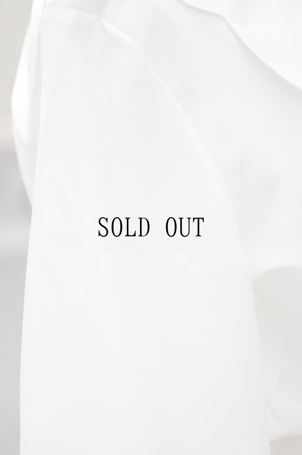 画像6: 無地 白 長袖 ブラウス ビッグカラー [19005]