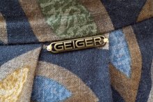 他の写真1: "GEIGER" 葉っぱ柄 ブラウン スカート プリーツ素材 ウール w67cm [19022]