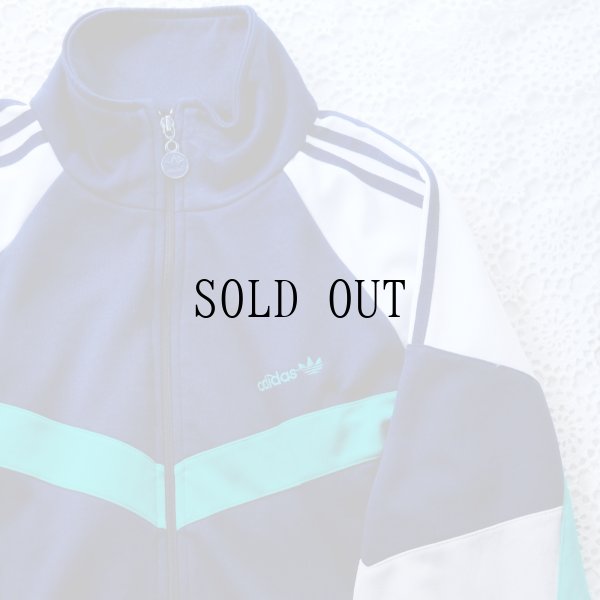 画像2: "adidas" 緑×ネイビー×白 長袖 アウター ジャージ ポケット 三本ライン [19034]
