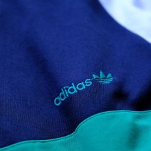 他の写真1: "adidas" 緑×ネイビー×白 長袖 アウター ジャージ ポケット 三本ライン [19034]