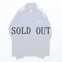 "adidas" 無地 ネイビー×白 長袖 アウター ジャージ ポケット 三本ライン [19033]