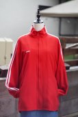 画像1: "adidas" 無地 赤×白 長袖 アウター ジャージ ポケット 三本ライン [19032] (1)