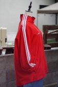 画像2: "adidas" 無地 赤×白 長袖 アウター ジャージ ポケット 三本ライン [19032] (2)